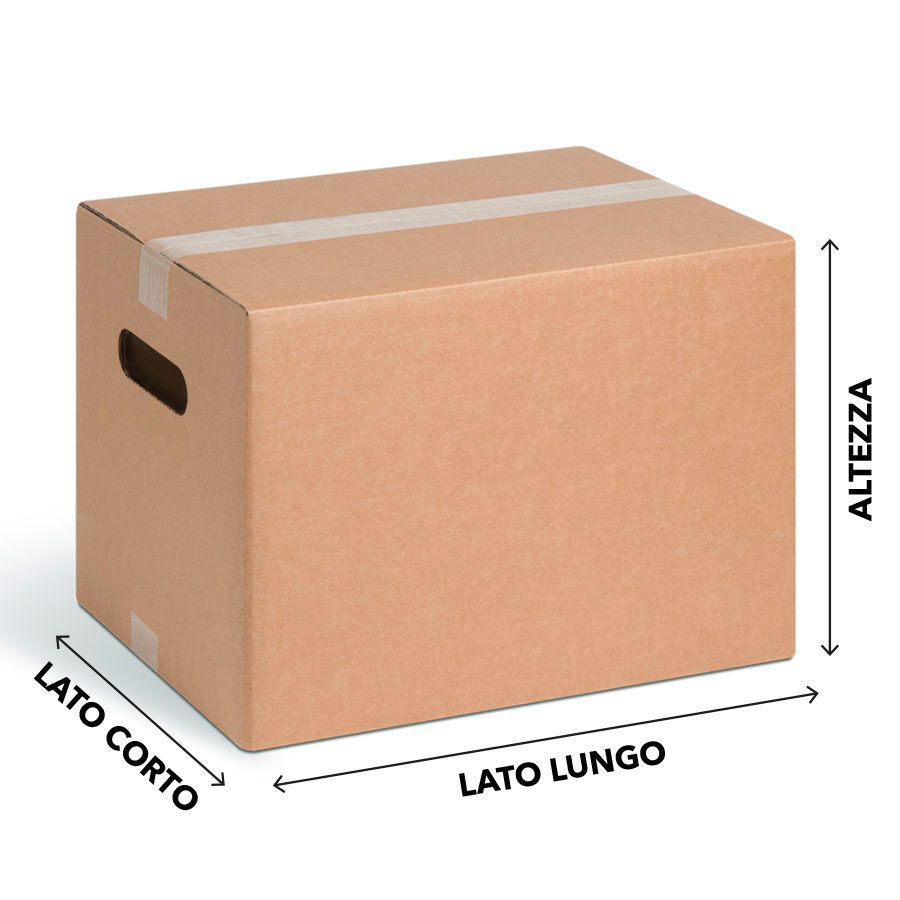 Scatola con maniglie dimensioni