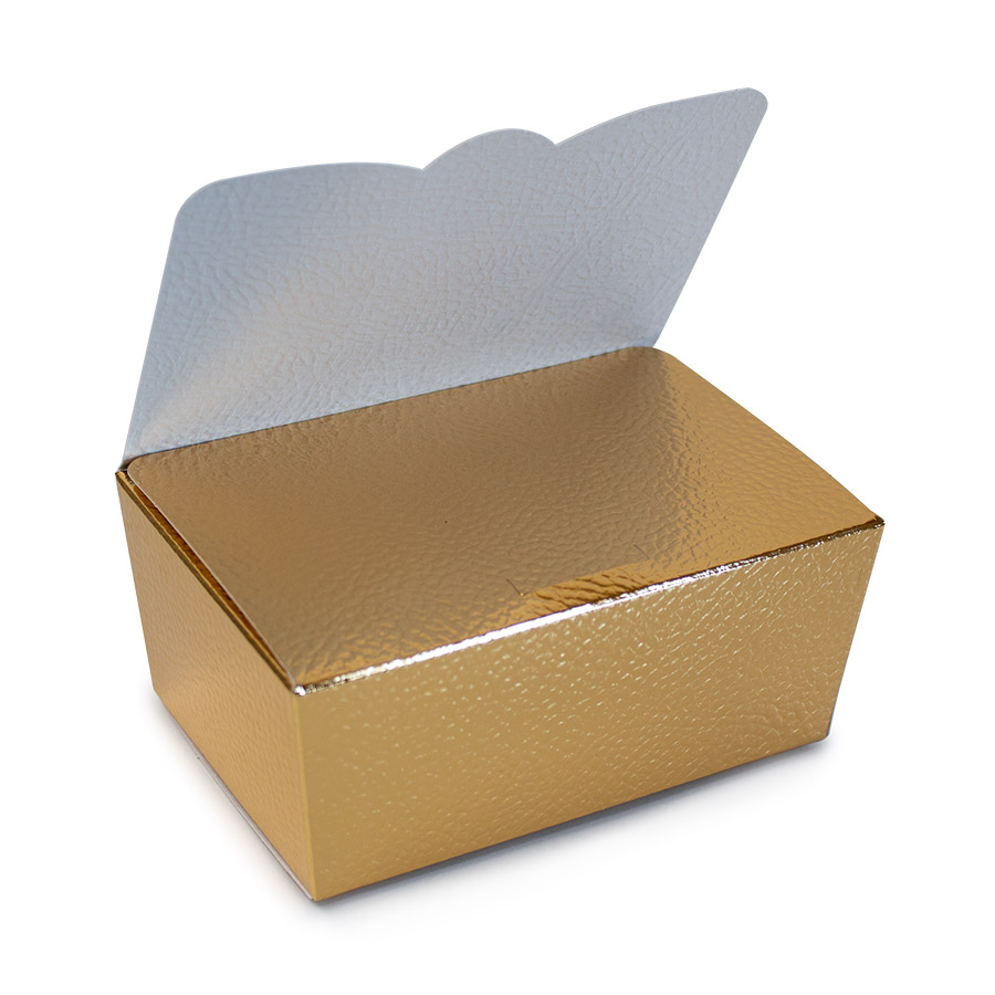 Scatola pasticceria Ballottin oro semiaperta