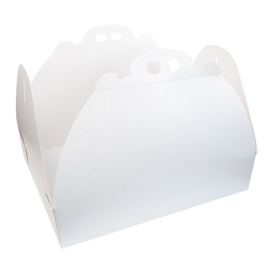 Scatola per torta pelle bianco aperta