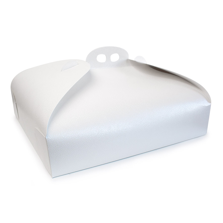 Scatola per torta pelle bianco chiusa