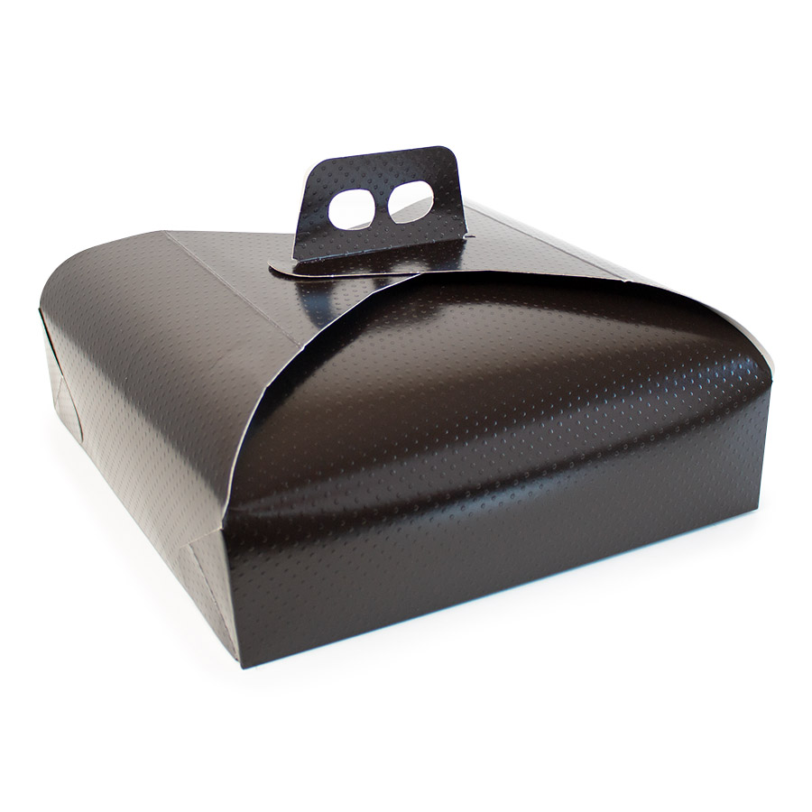 Scatola per torta spot marrone chiusa